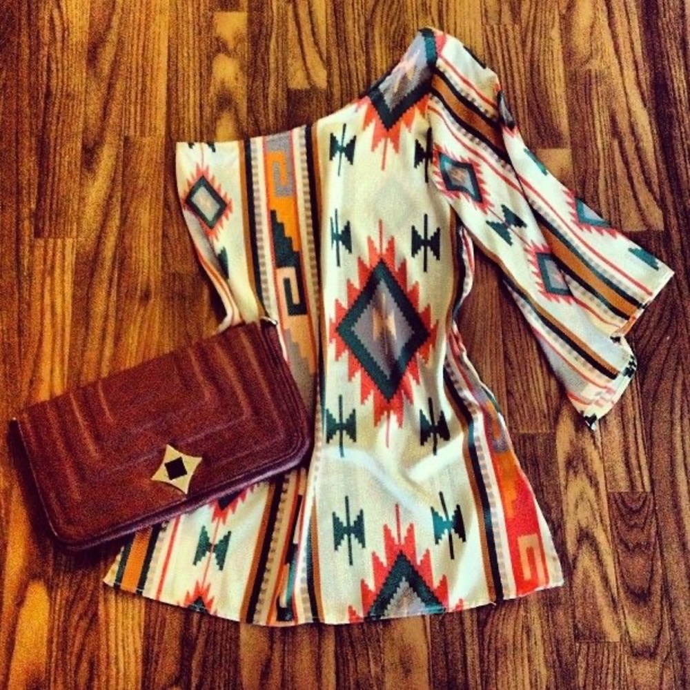 Aztec print one‎ shoulder boho mini dress, Size S/M